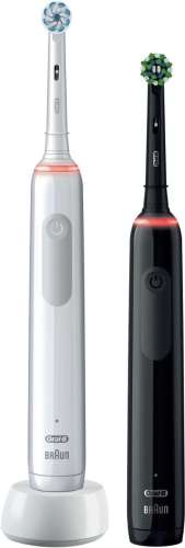 Набор электрических зубных щеток Oral-B Pro Series 3, насадки для щётки: 2 шт, цвет: белый и черный [d505.513.3x]